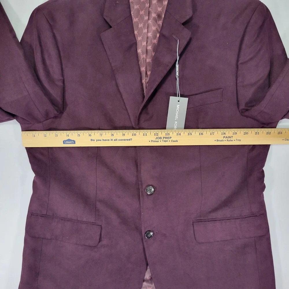 Michael Kors Men's Suede Sport Coat Blazer Two Button KENT Burgundy‎ 42R NEW